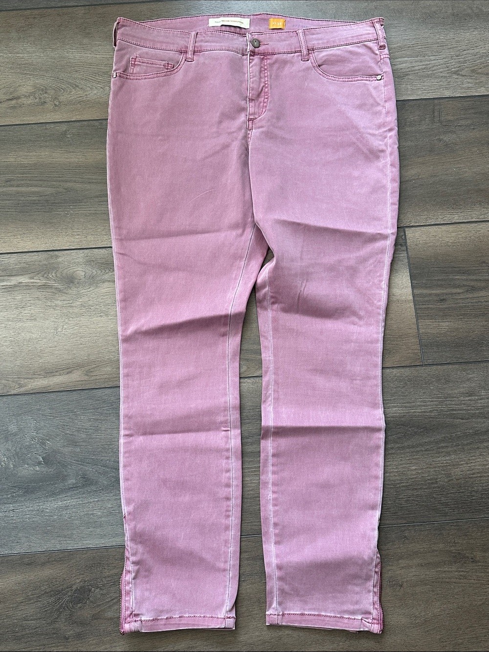 Pilcro and the Letterpress Rose-Pink Slim Jeans